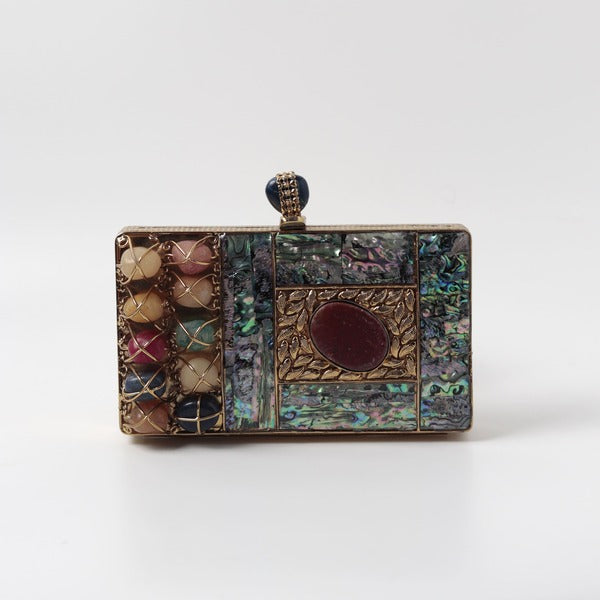 Disha Mother of Pearl Clutch | Handcrafted Luxury Evening Bag