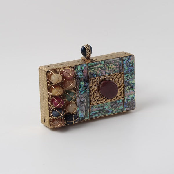 Disha Mother of Pearl Clutch | Handcrafted Luxury Evening Bag