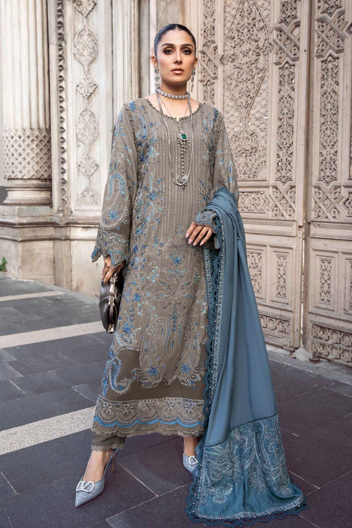 Elegant Dusty Brown Organza Suit | Graceful Salwar Kameez with Dupatta