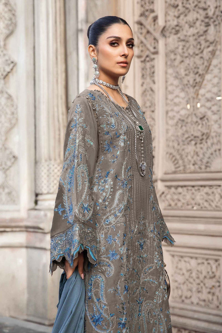 Elegant Dusty Brown Organza Suit | Graceful Salwar Kameez with Dupatta