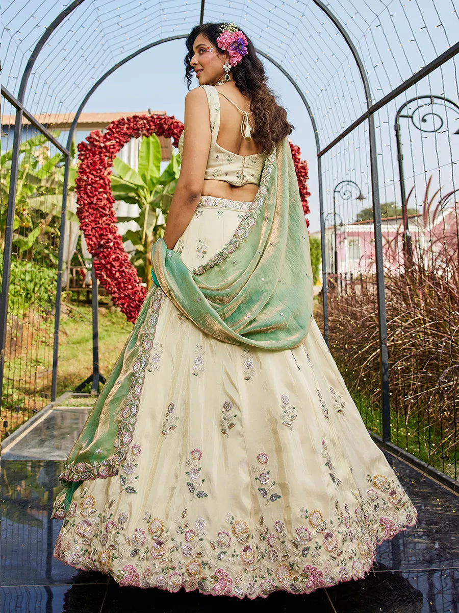Elegant pista green lehenga choli set
