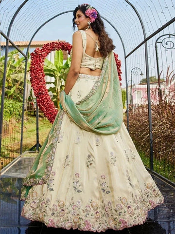 Elegant pista green lehenga choli set