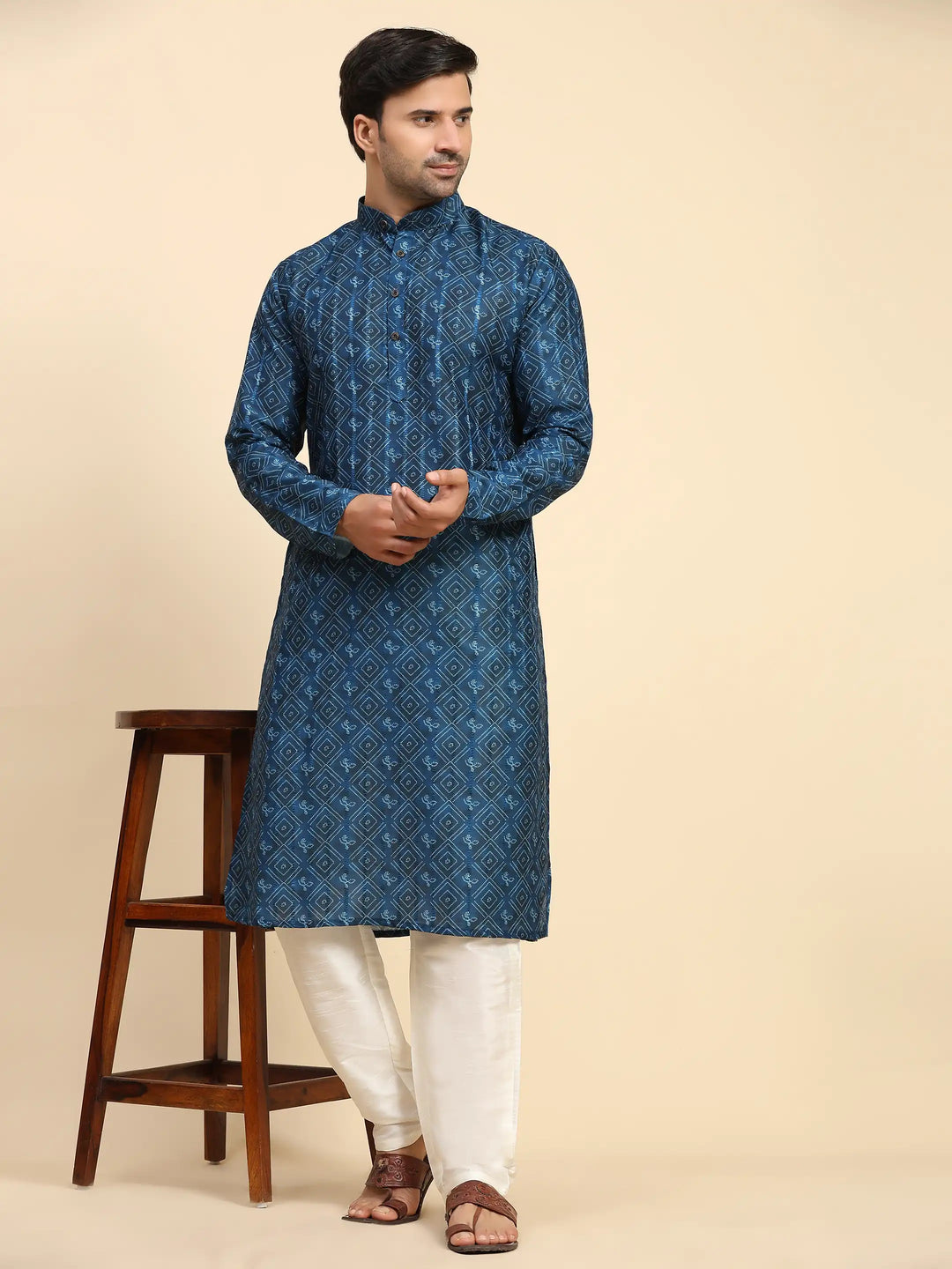 Blue Kurta Pajama Set for Men | Modern & Traditional Style for Sangeet