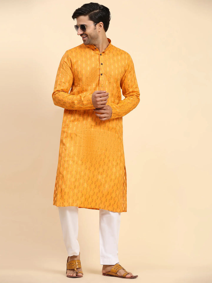 Traditional Light Orange Kurta Pajama | Pure Cotton Kurta for Men