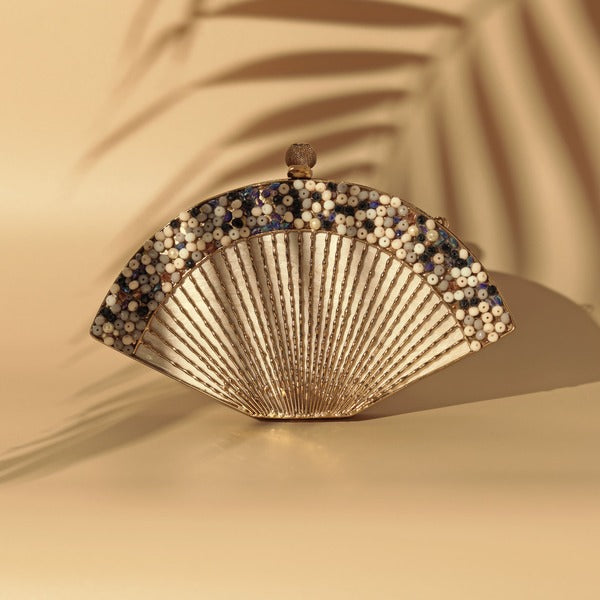 Faiza Embellished Mother of Pearl Clutch | Trendy Artisanal Evening Bag