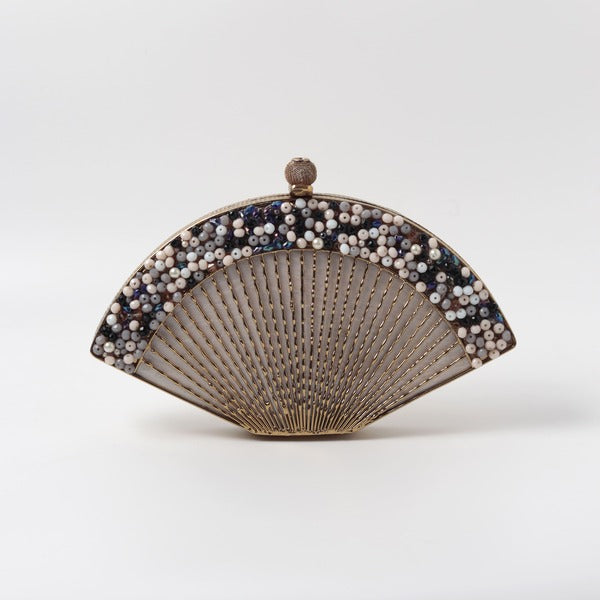 Faiza Embellished Mother of Pearl Clutch | Trendy Artisanal Evening Bag