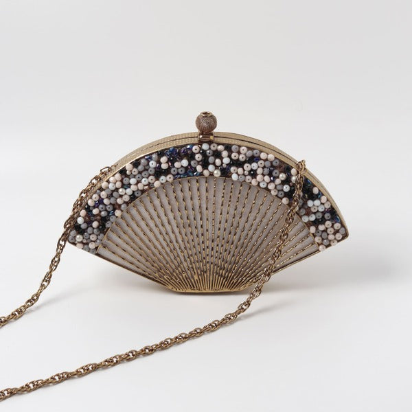Faiza Embellished Mother of Pearl Clutch | Trendy Artisanal Evening Bag