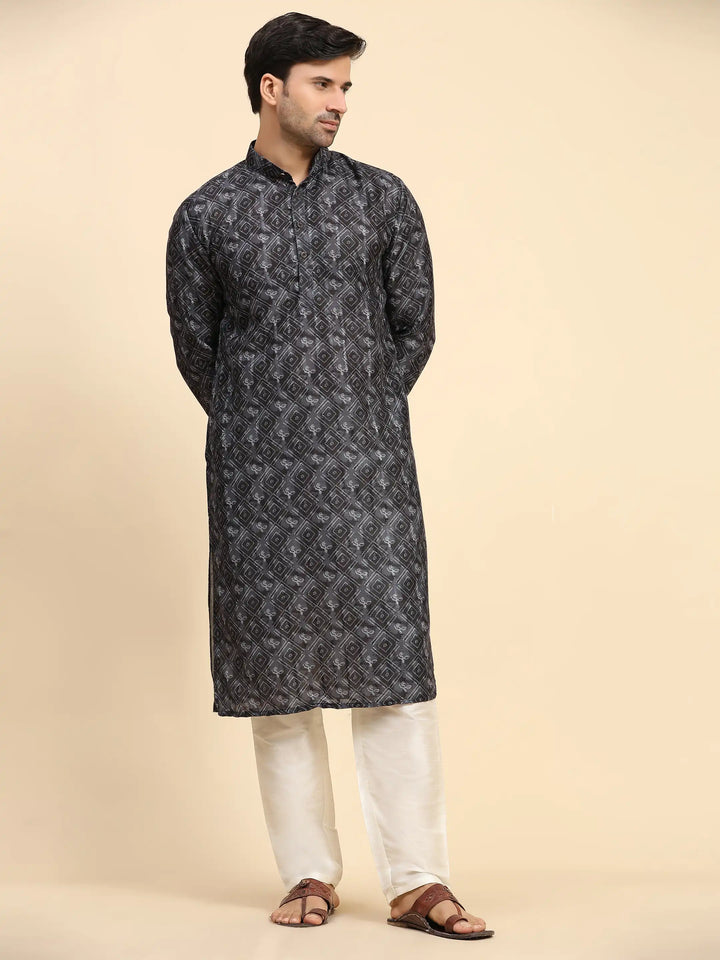 Men’s Black Kurta Set | Perfect for Festive Wear & Sangeet Celebration