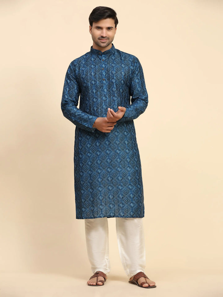 Blue Kurta Pajama Set for Men | Modern & Traditional Style for Sangeet