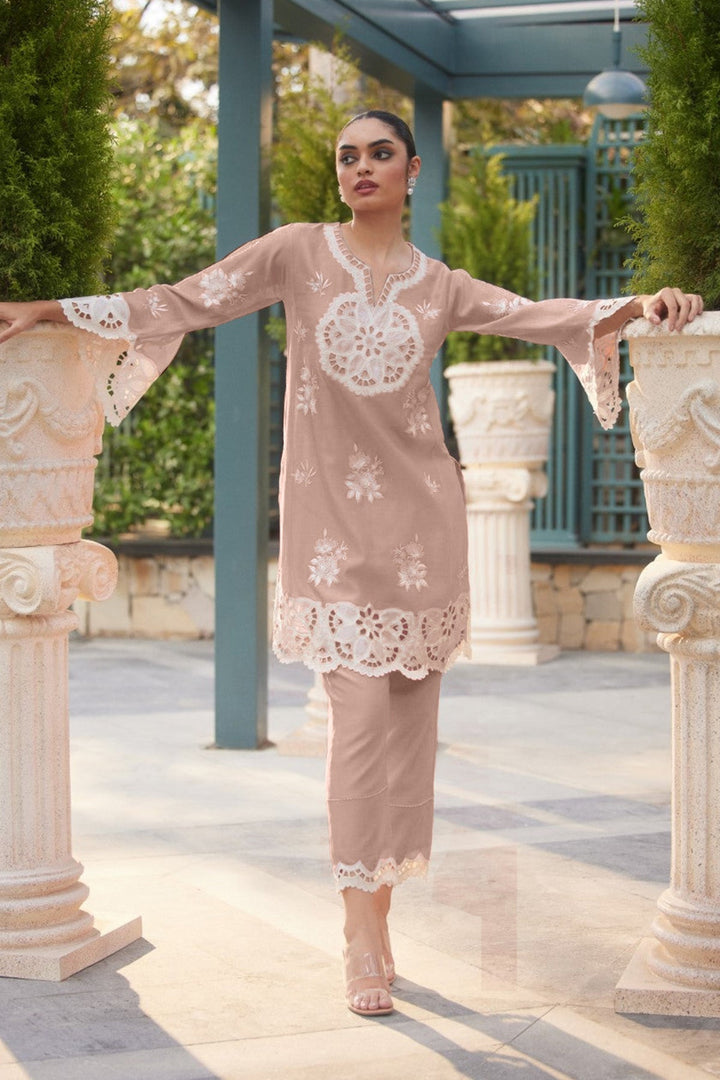 Style Light Brown salwar kameez | Imported Korean Fabric Beautiful Top and Pant