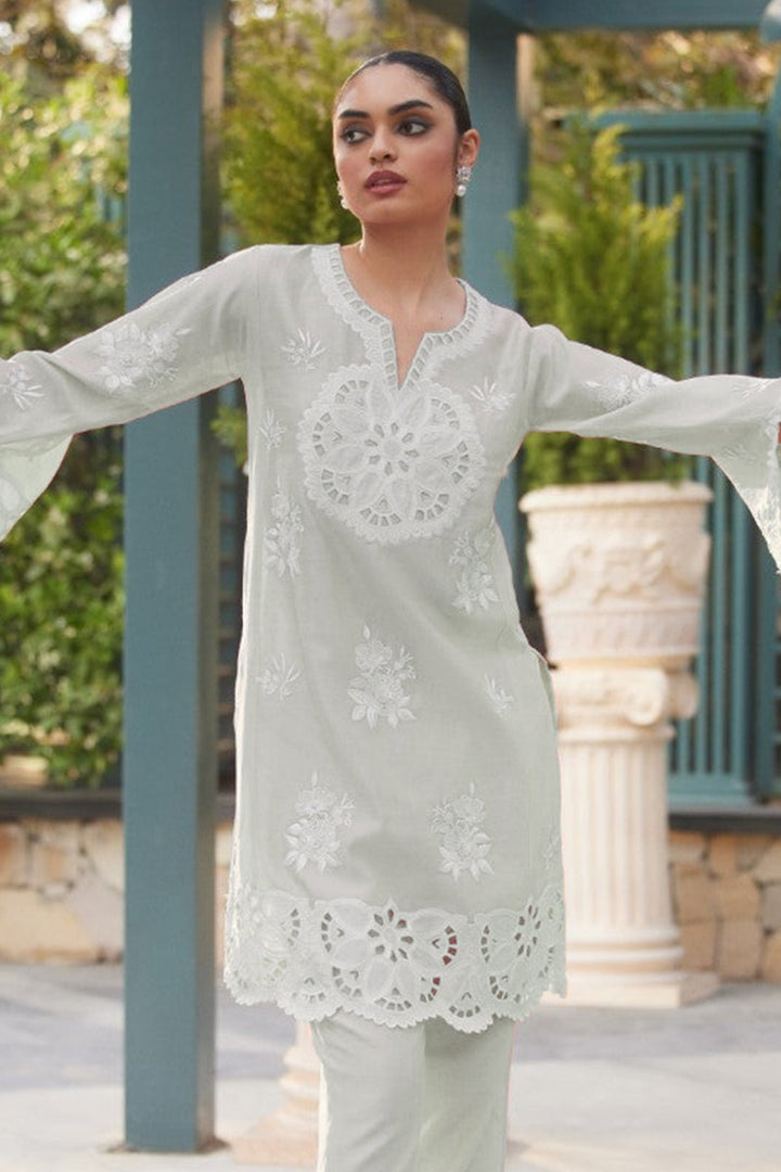 Style White salwar kameez | Imported Korean Fabric Beautiful Top and Pant