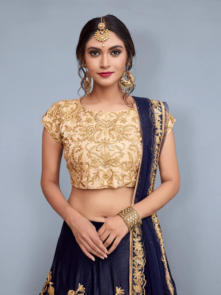 Elegant Black Velvet Silk Lehenga  Art Silk Blouse | Soft Net Dupatta Embroidered Work