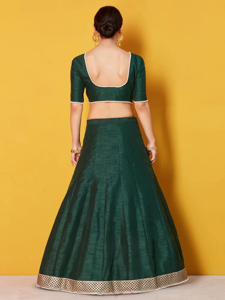 Graceful Art Silk Green Lehenga | Stunning Embroidered Design Soft Net Dupatta