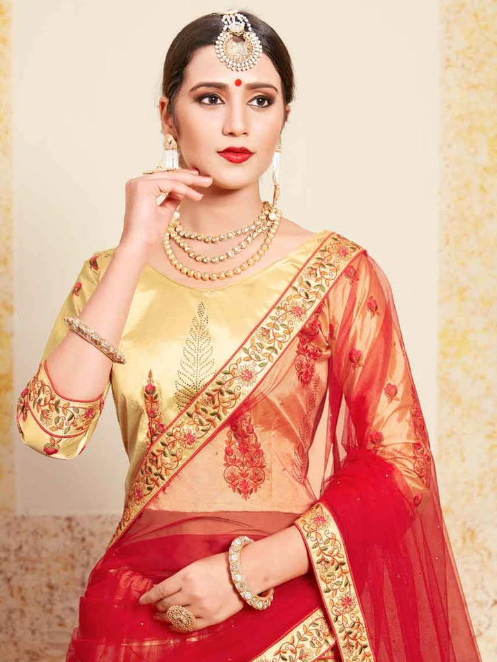 Glamorous Satin Lehenga | Soft Net Dupatta & Swarovski Work for Brides