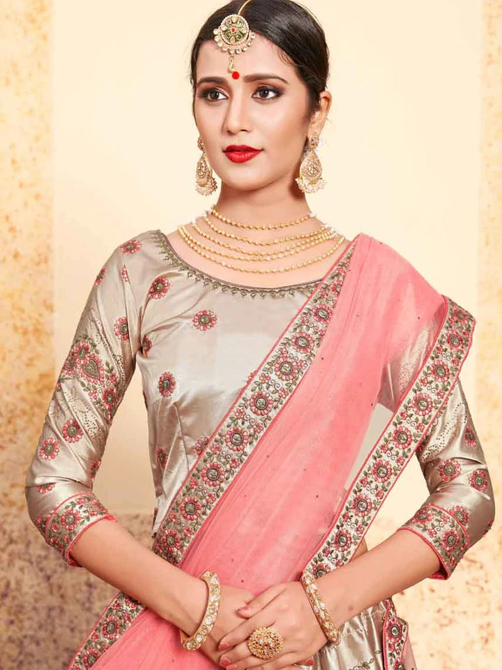 Embellished Satin Lehenga | Wedding & Festive Wear with Soft Net Dupatta