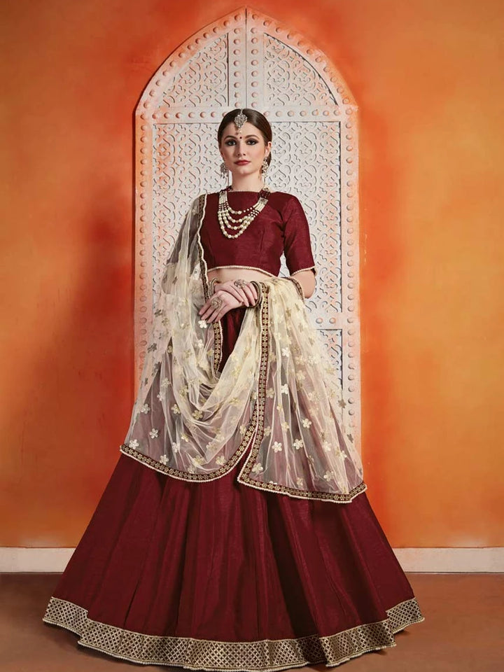 Beautiful Brown Zari Work Lehenga | Art Silk Elegance Grand Look