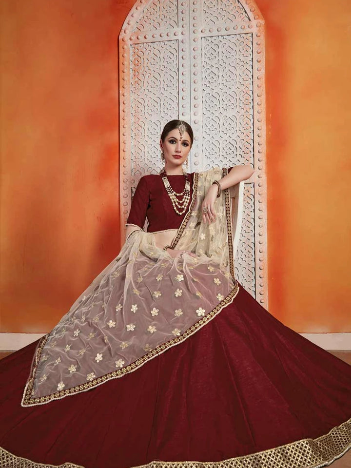 Beautiful Brown Zari Work Lehenga | Art Silk Elegance Grand Look