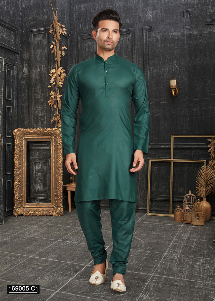 Malai Silk Kurta Pajama for Men | Digital Print & Silk Mastani Bottom
