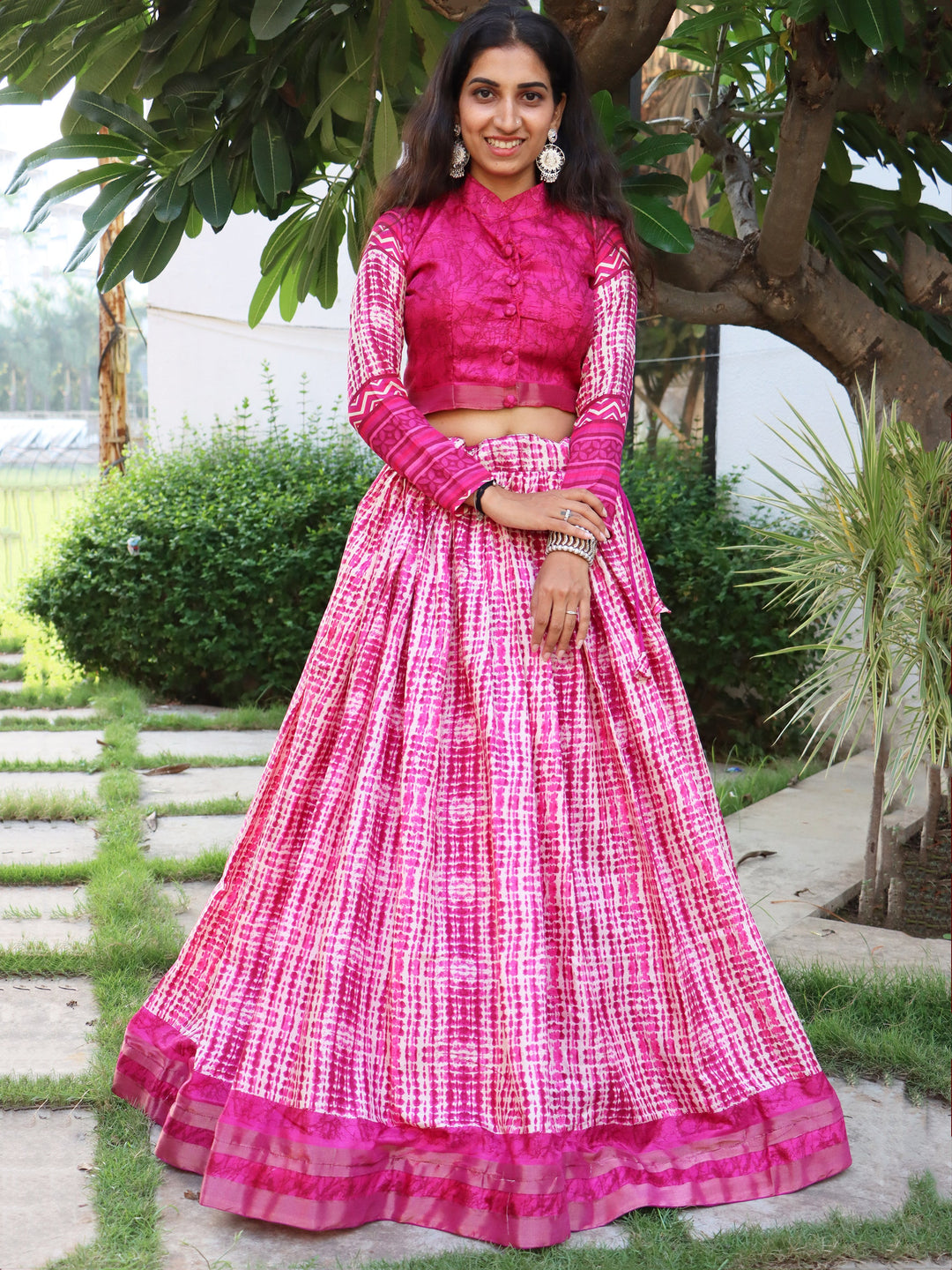 Elegant Magenta Lehenga | Intricate Digital Prints Perfect for Weddings