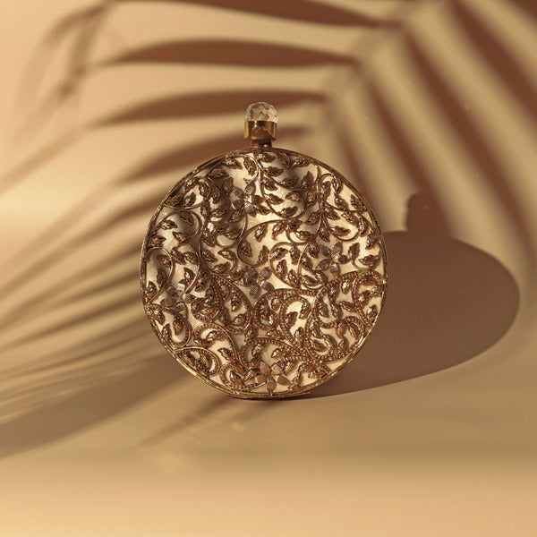 Brass Work Mother of Pearl Clutch | Elegant Floral Design for Special Occasions