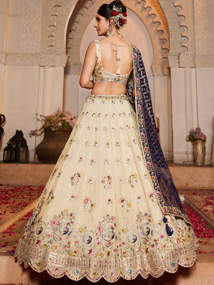 Handcrafted navy lehenga for women