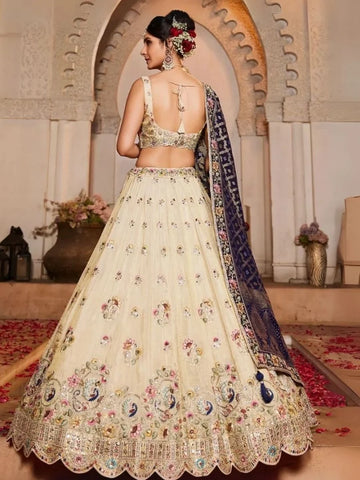 Handcrafted navy lehenga for women