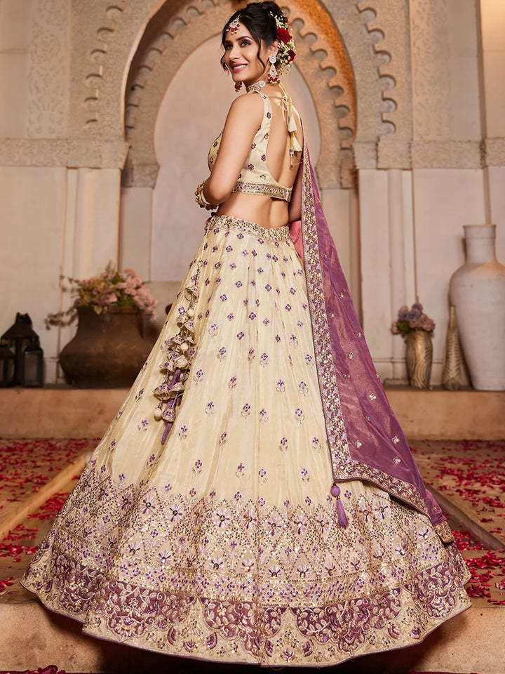 Handcrafted purple lehenga for women