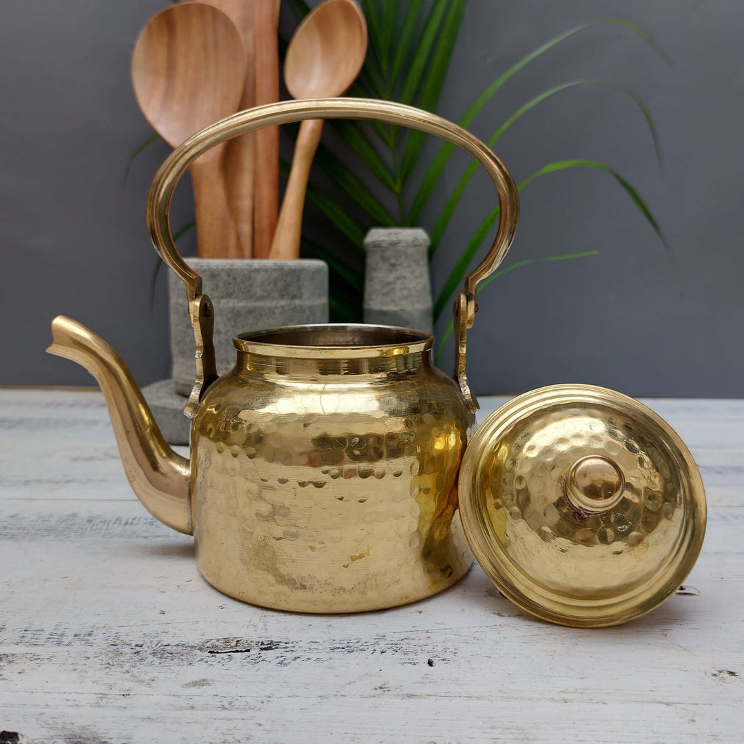 Brass Tea Kettle | Durable 750ml Rustique Brewing Pot