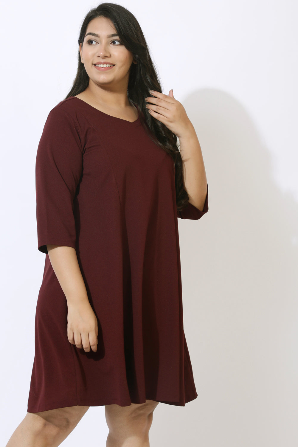 Plus Size Wine Dress