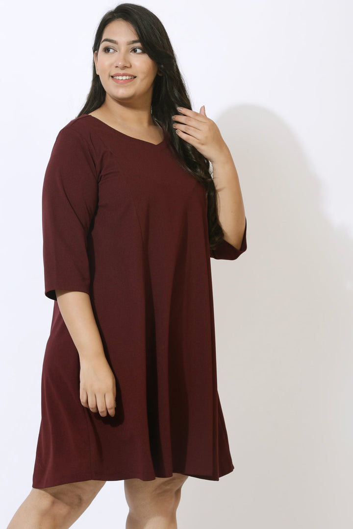 Plus Size Wine Dress