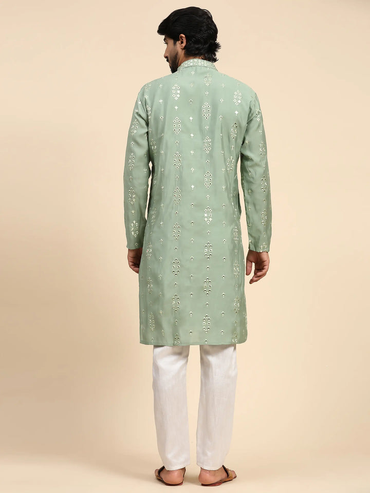 Kurta Set for Men | Mirror Work for Mehandi & Festive Celebrations