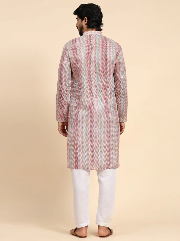 Stylish Men's Kurta Set | Digital Prints for Weddings & Festive Events