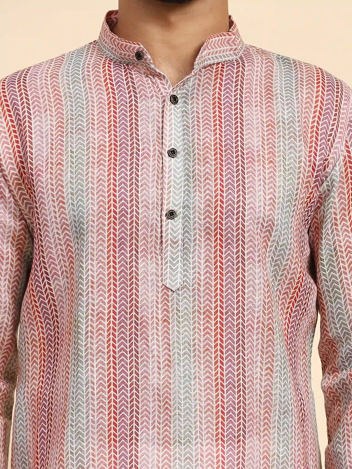 Stylish Men's Kurta Set | Digital Prints for Weddings & Festive Events