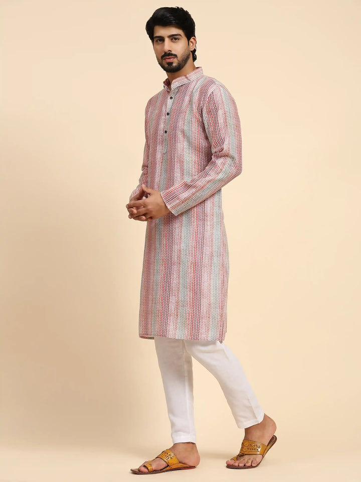 Stylish Men's Kurta Set | Digital Prints for Weddings & Festive Events