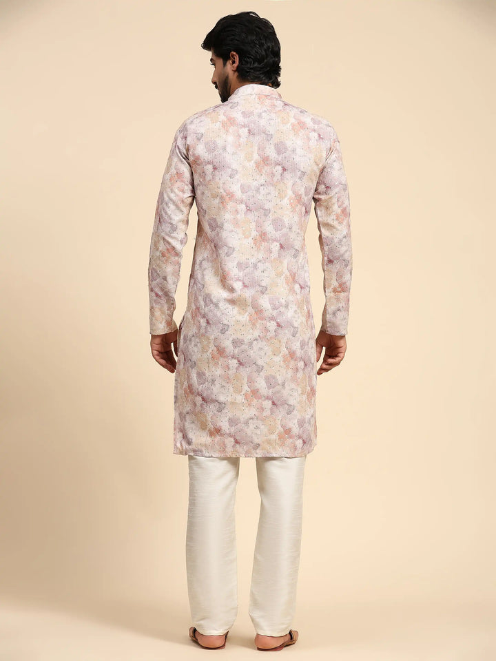 Men's Cotton Kurta Set | Abstract Digital Print for Festive Wear
