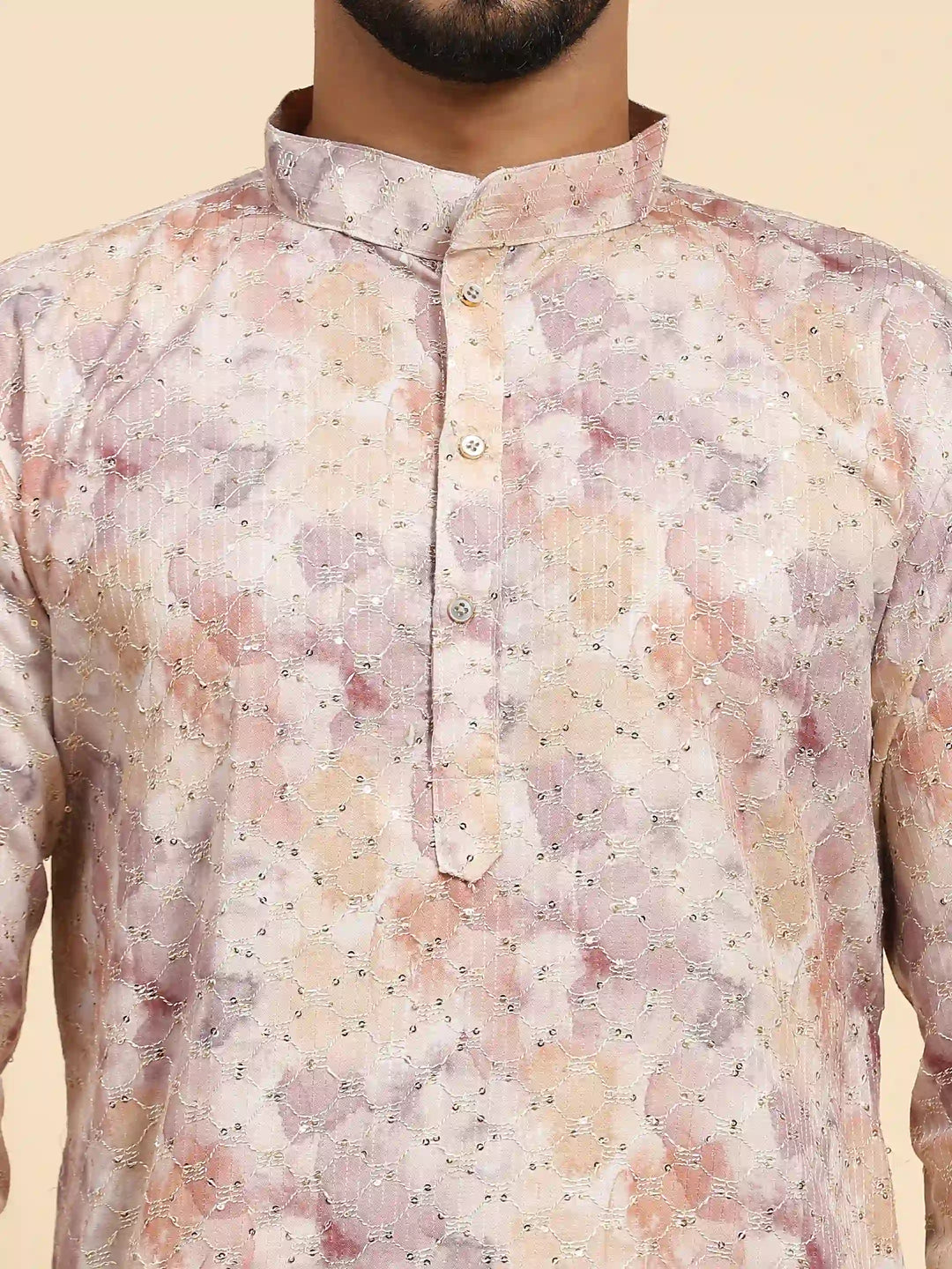 Men's Cotton Kurta Set | Abstract Digital Print for Festive Wear