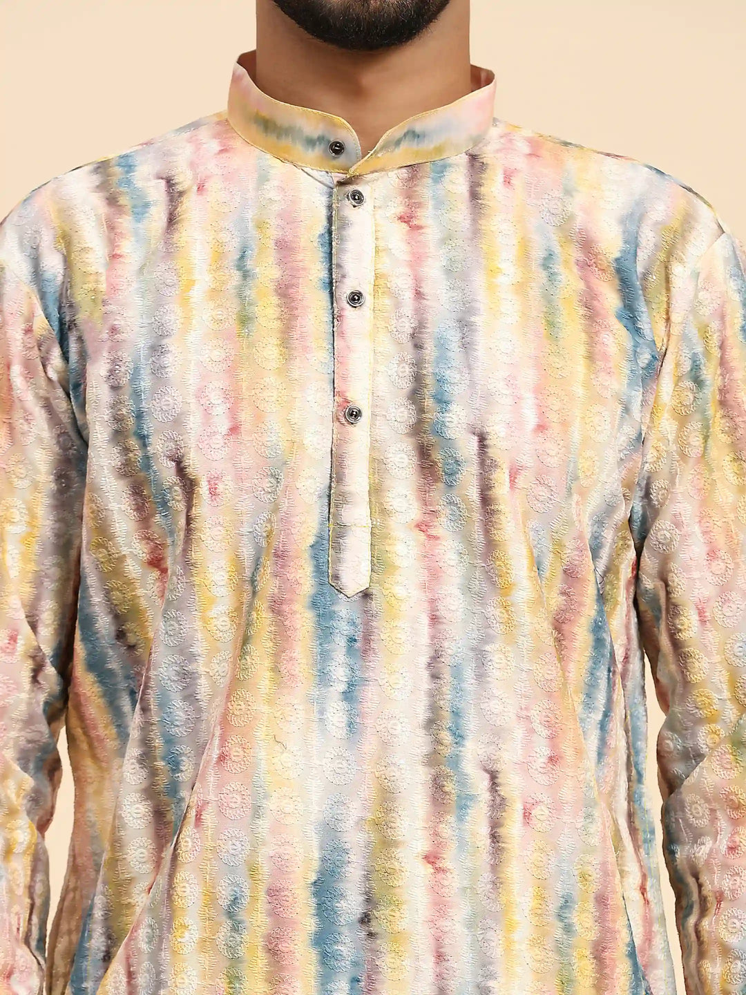 Designer Men's Kurta Pajama | Sifli Work & Digital Print for Weddings & Events