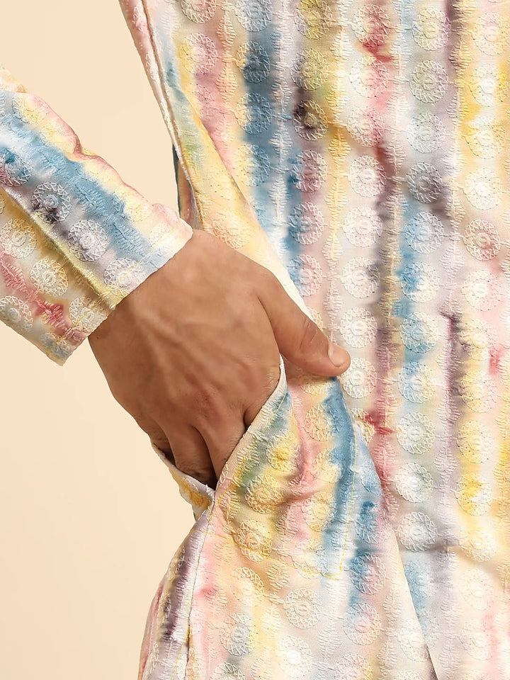 Designer Men's Kurta Pajama | Sifli Work & Digital Print for Weddings & Events