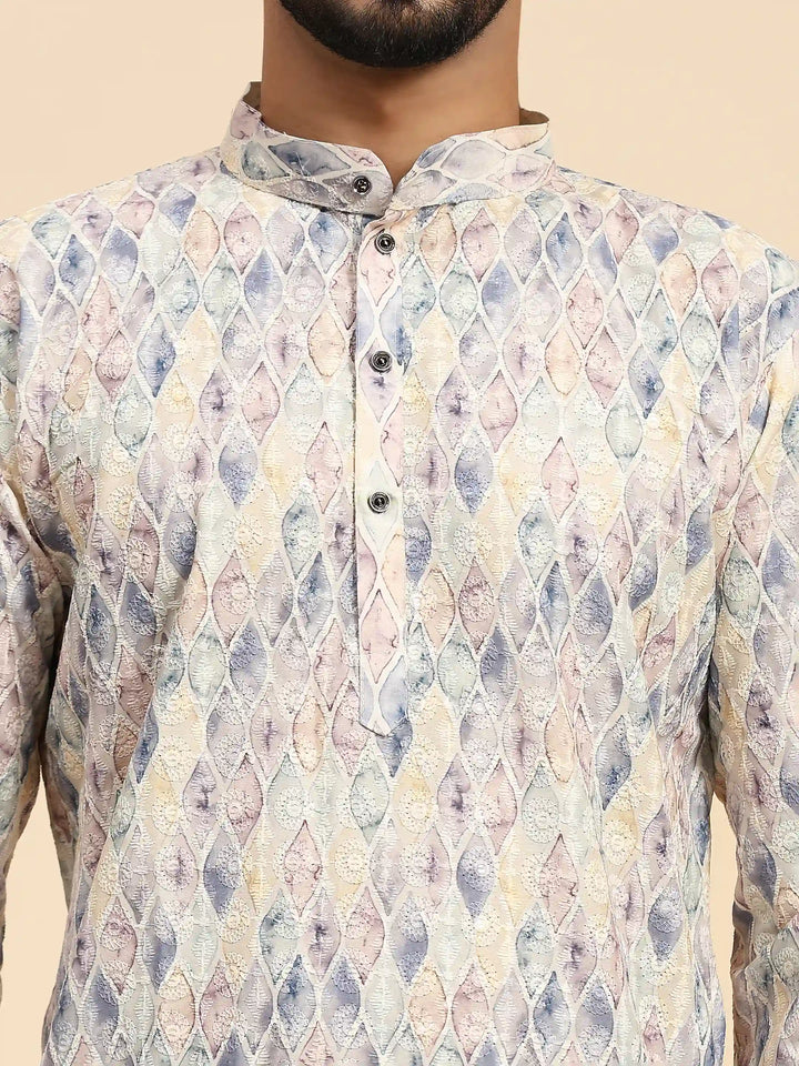 Vibrant Viscose Kurta Set | Digital Print and Sifli Work for Festive Wear