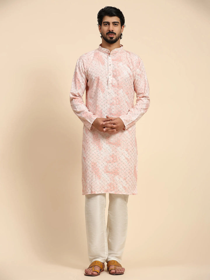 Designer Tie-Dye Kurta & Pajama | Digital Print Sequence for Men's Festive Wear