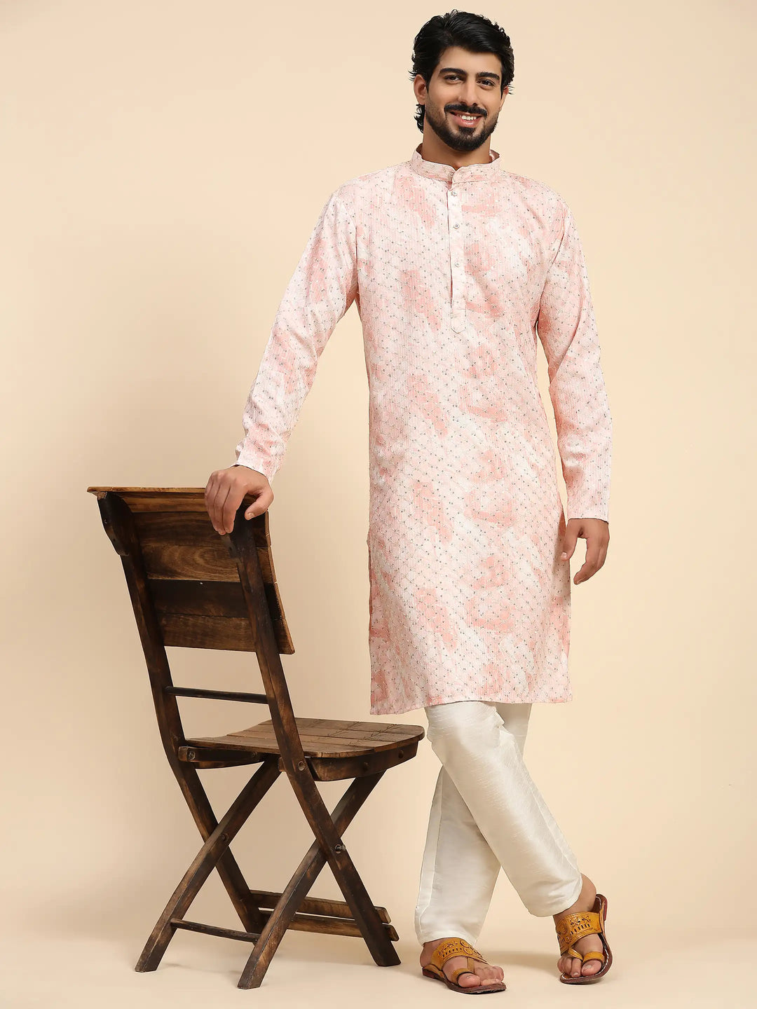 Designer Tie-Dye Kurta & Pajama | Digital Print Sequence for Men's Festive Wear