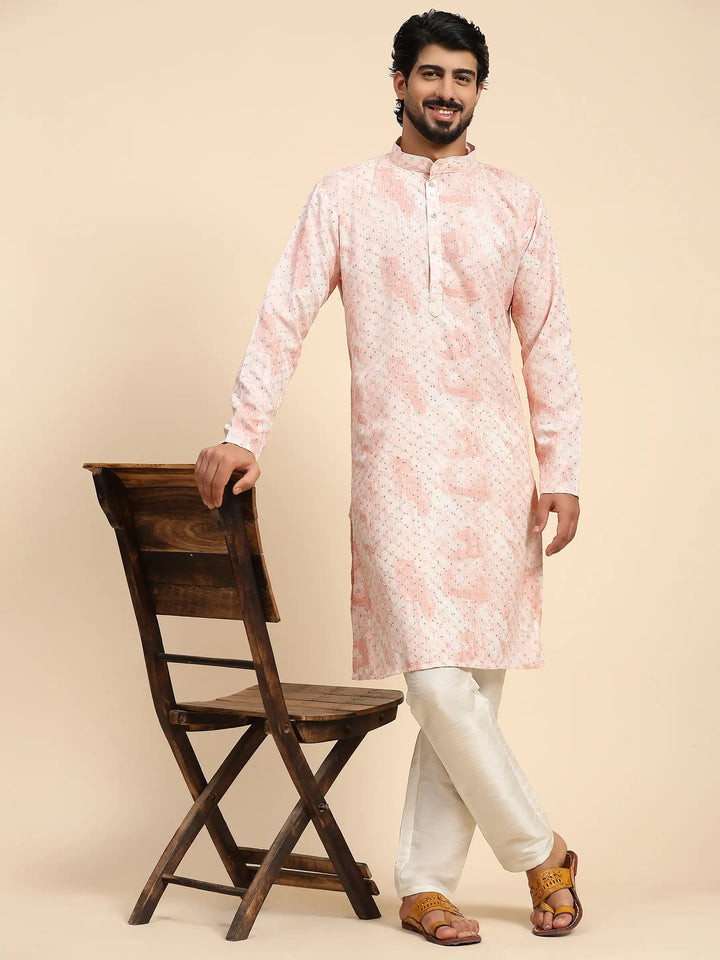 Designer Tie-Dye Kurta & Pajama | Digital Print Sequence for Men's Festive Wear