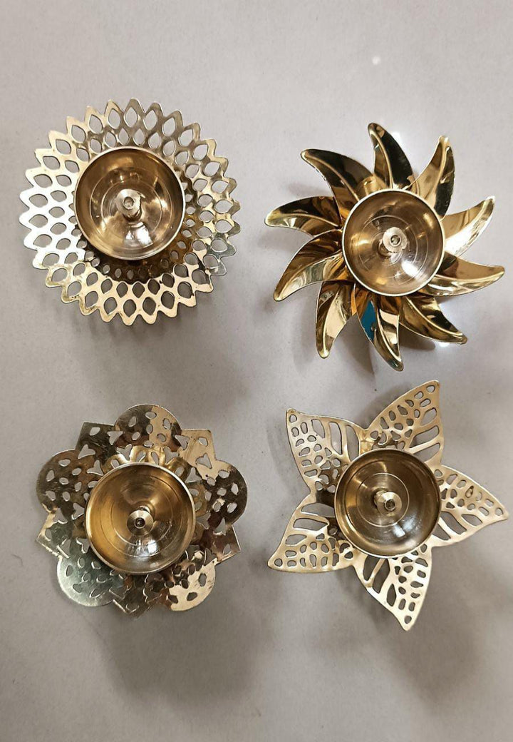 Multi-tier Brass Diya Stand | Traditional Pooja Lamp Decor