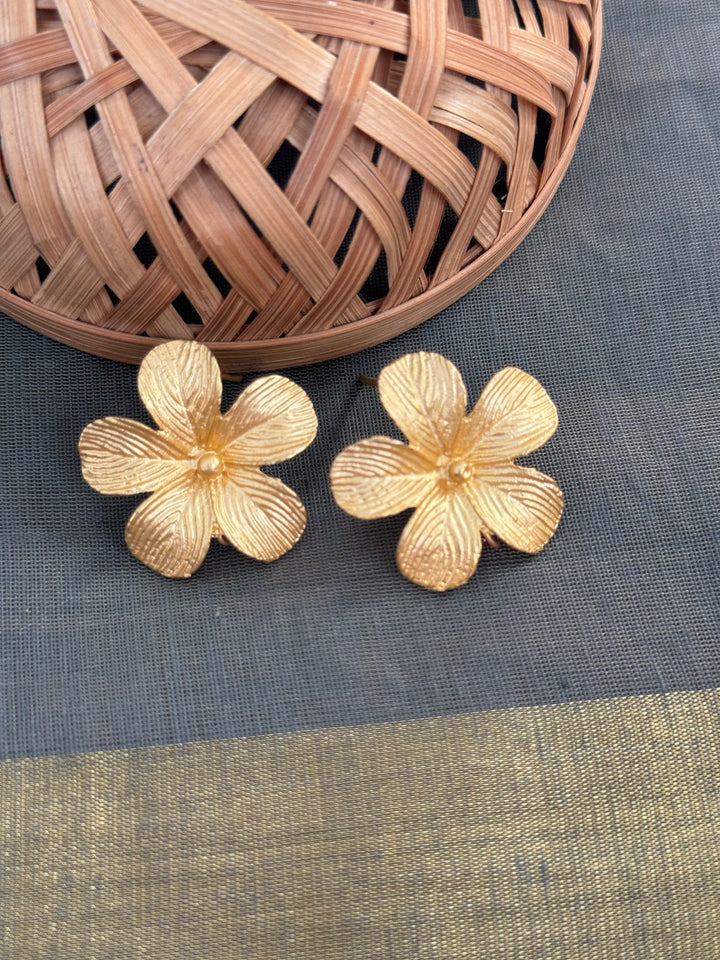 Flower Gold | Matte Stud Earrings Collection