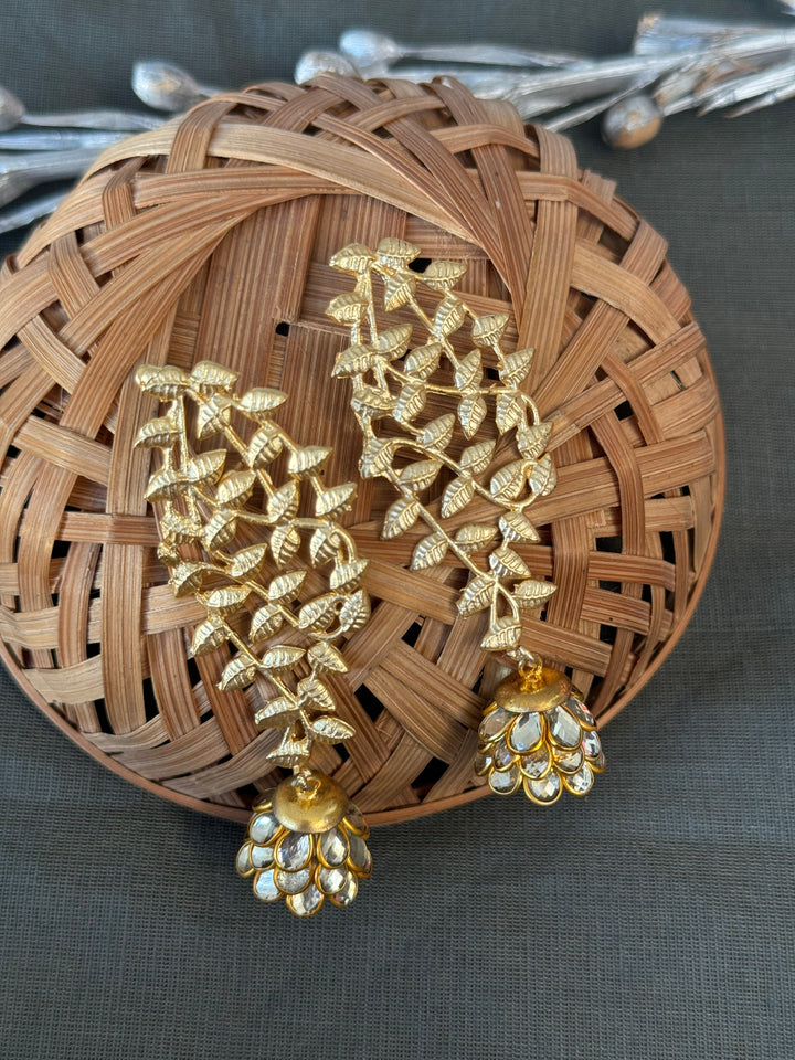 Kundan Pacchi | Gold Matte Jhumki Signature Design
