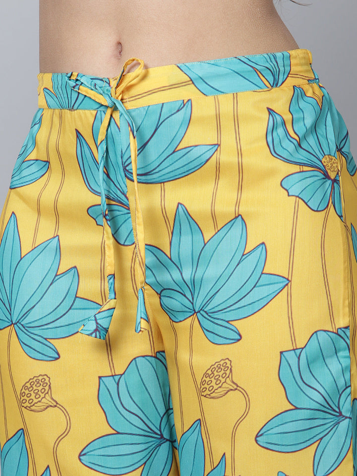 Fashion-Forward Mustard Carnation Set | Muslin Shirt & Pants