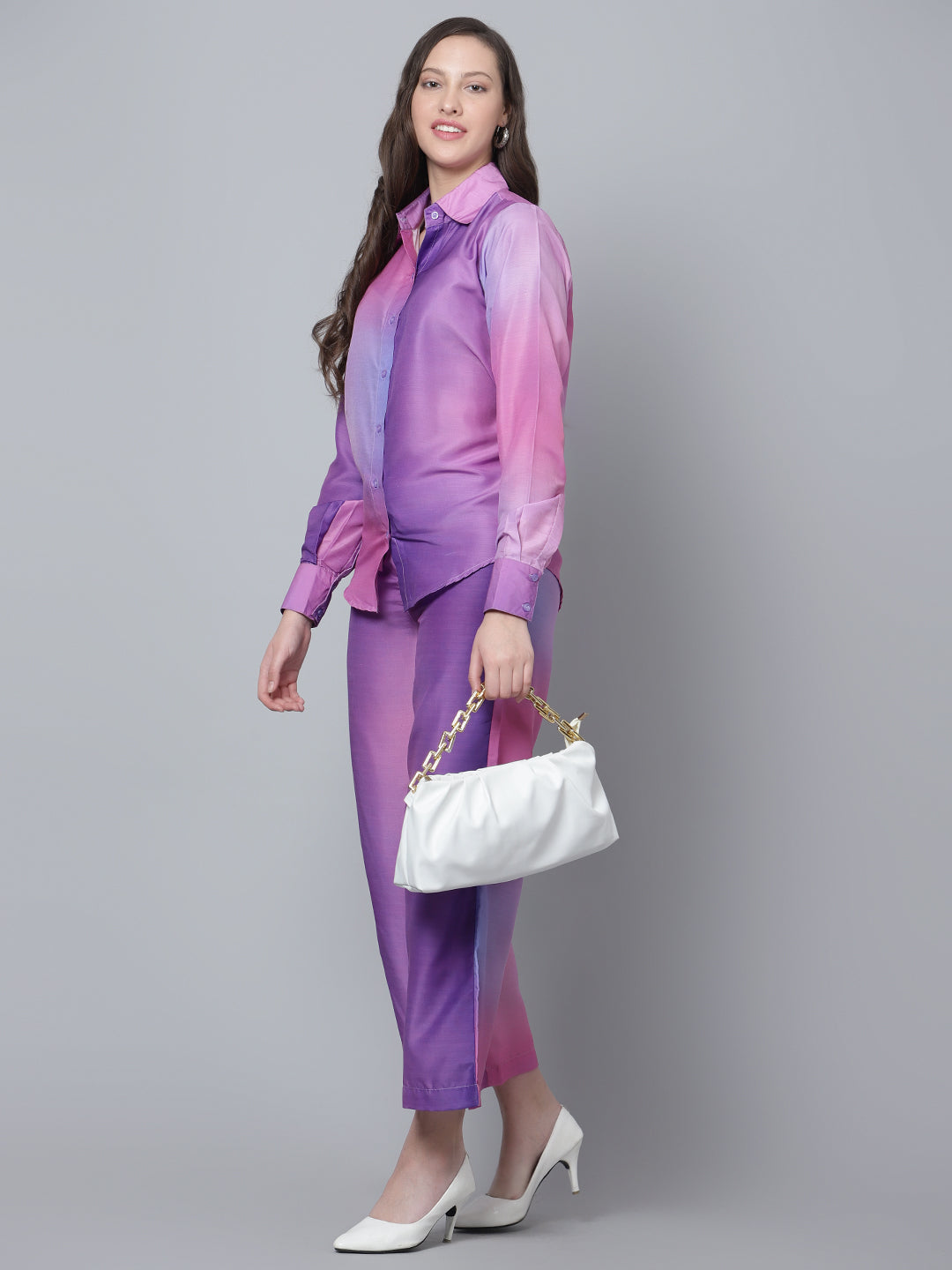 Amber Sleek Ombre Muslin Co-Ord Set | Trendy & Comfortable Choice