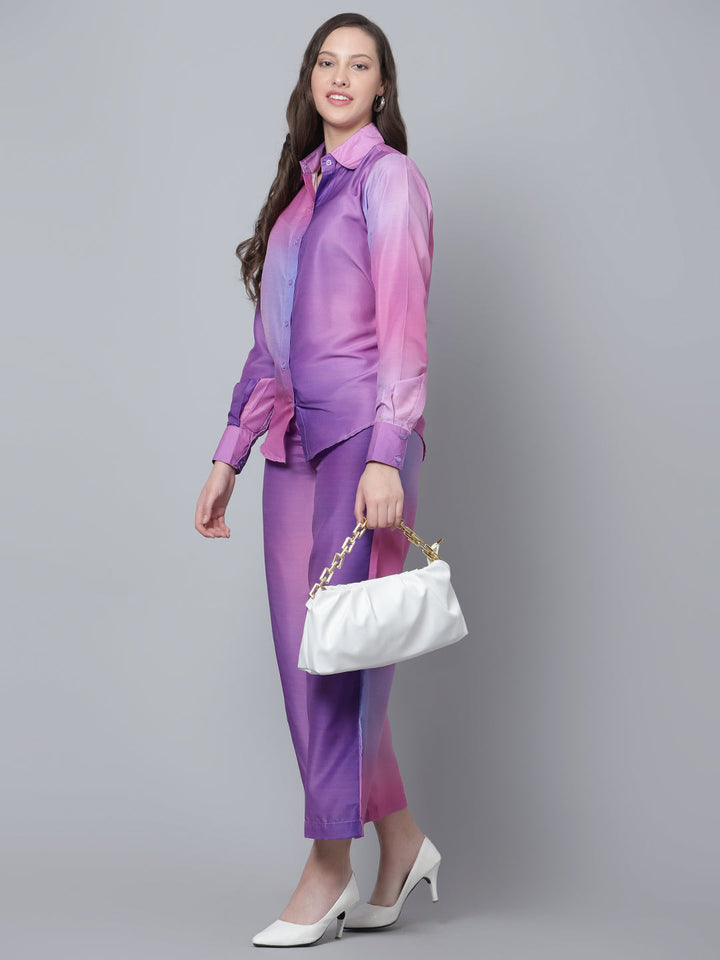 Amber Sleek Ombre Muslin Co-Ord Set | Trendy & Comfortable Choice