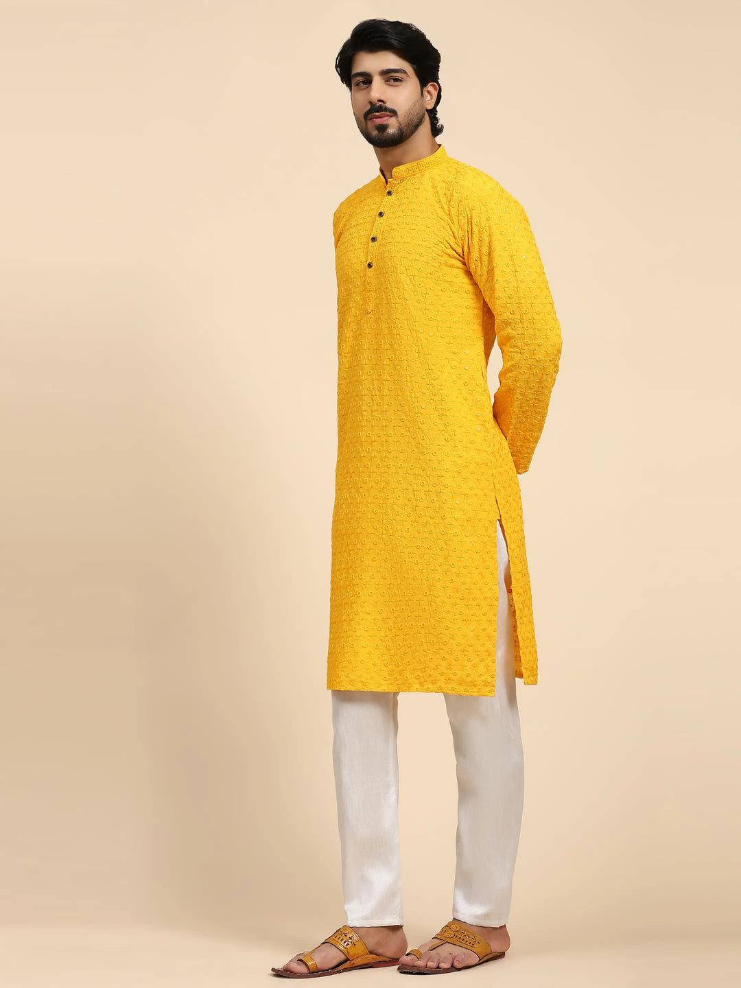 Rayon Cotton Kurta Set | Intricate Weaved Chikankari for Festive Occasions