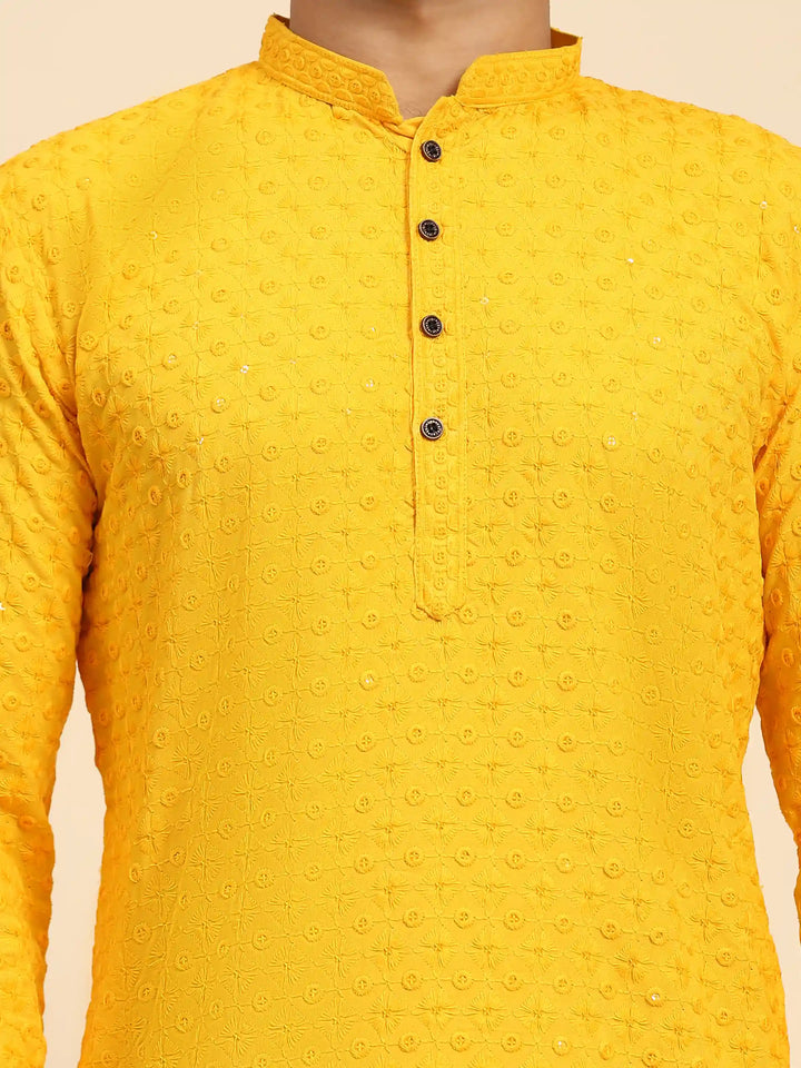 Rayon Cotton Kurta Set | Intricate Weaved Chikankari for Festive Occasions